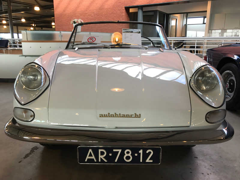 And this is one of my dream cars. A 1963 Autobianchi Stellina one of the prettiest, and slowest, sports cars ever built. If I had an extra 30 grand sitting around, I would have bought this car in a second. This was the first Italian car with a fiberglass body. It’s unibody with a steel frame and uses Fiat 600D mechanicals which means a screaming 29 horsepower. 502 were built between ‘63 and ‘65 when it was basically replaced by the Fiat 850 Spider.